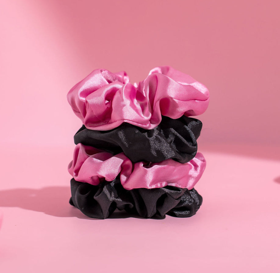 4 Gumki do włosów z jedwabiu