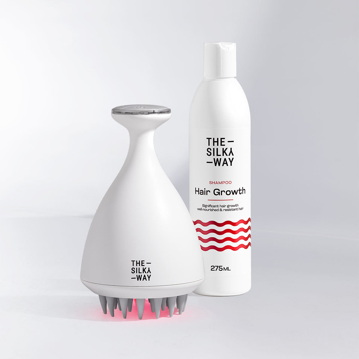 Masażer Skóry Głowy z Czerwoną Światłoterapią + Szampon Przeciw Wypadaniu Włosów