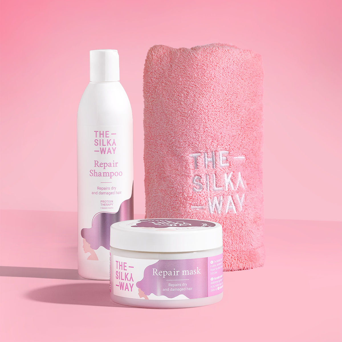 Ręcznik z Mikrofibry do Suszenia Włosów + Szampon + Maska