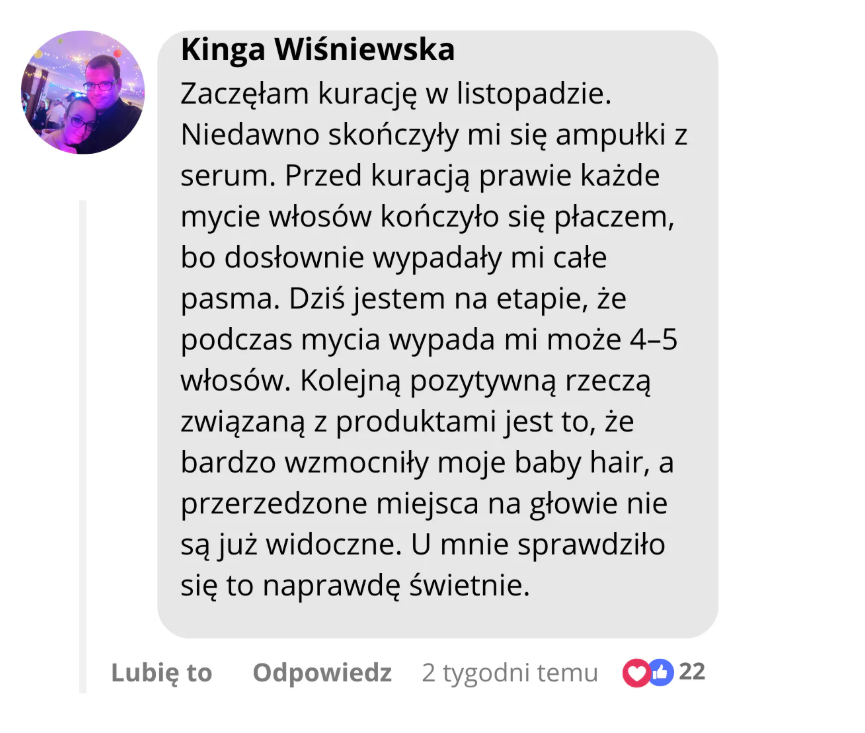 Vásárlói vélemény a hajhullás csökkenéséről és babahajak megerősödéséről a TheSilkyWay kúra után
